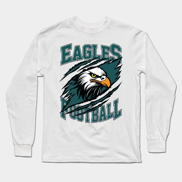 Philadelphia Eagles Football Long Sleeve T-Shirt by Cemploex_Art